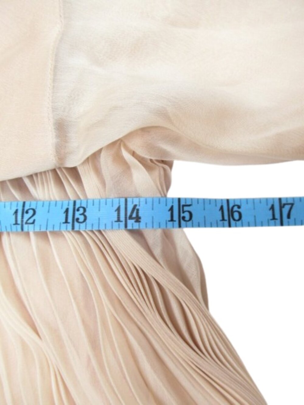 Anthropologie Maeve Long-Sleeve Pleated Mini Shirt Dress Neutral Cream S - Picture 6 of 12